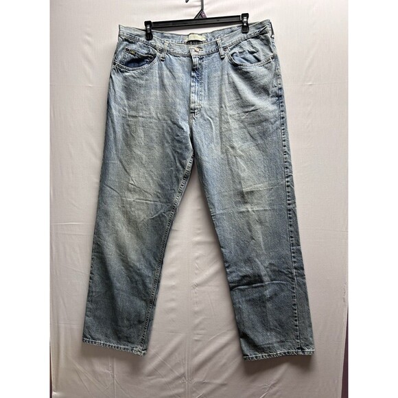 Lee Relaxed Fit Jeans Men's 42 X 34 Blue Denim Light Wash Broken In - Picture 1 of 12
